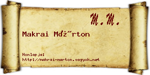 Makrai Márton névjegykártya